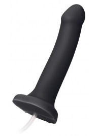 Черный фаллос с имитацией эякуляции Silicon Cum Dildo L - 19,6 см. - Strap-on-me - купить с доставкой в Петропавловске-Камчатском