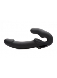 Черный безремневой страпон Urge Silicone Strap On с пультом ДУ - 24 см. - XR Brands - купить с доставкой в Петропавловске-Камчатском