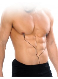 Черные электрические зажимы для сосков Shock Therapy Nipple Clamps - Pipedream - купить с доставкой в Петропавловске-Камчатском