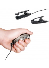 Черные электрические зажимы для сосков Shock Therapy Nipple Clamps - Pipedream - купить с доставкой в Петропавловске-Камчатском