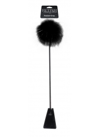 Черный стек Feather Crop с пуховкой на конце - 53,3 см. - Pipedream - купить с доставкой в Петропавловске-Камчатском