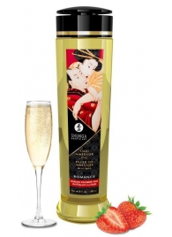 Массажное масло с ароматом клубники и шампанского Romance - 240 мл. - Shunga - купить с доставкой в Петропавловске-Камчатском