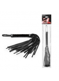 Черная гладкая плеть-флоггер с ручкой - 40 см. - Notabu - купить с доставкой в Петропавловске-Камчатском