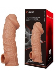 Телесная насадка на фаллос с отверстием для мошонки EXTREME SLEEVE - 17,6 см. - KOKOS - в Петропавловске-Камчатском купить с доставкой