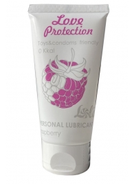 Лубрикант на водной основе с ароматом малины Love Protection Raspberry - 50 мл. - Lola Games - купить с доставкой в Петропавловске-Камчатском