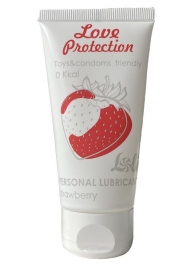 Лубрикант на водной основе с ароматом малины Love Protection Strawberry - 50 мл. - Lola Games - купить с доставкой в Петропавловске-Камчатском