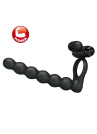 Черная насадка для двойной стимуляции Hercules Penis Sheath III - 15,3 см. - Baile - купить с доставкой в Петропавловске-Камчатском