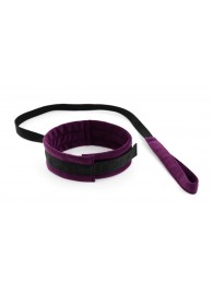 Фиолетово-черный ошейник My Rules с поводком - БДСМ Арсенал - купить с доставкой в Петропавловске-Камчатском