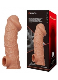 Телесная насадка на фаллос с фиксацией мошонки EXTREME SLEEVE - 15,6 см. - KOKOS - в Петропавловске-Камчатском купить с доставкой
