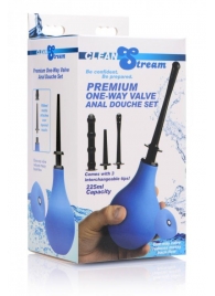 Анальный душ с 3 насадками Premium One-way Valve Anal Douche Set - XR Brands - купить с доставкой в Петропавловске-Камчатском