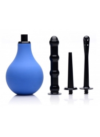 Анальный душ с 3 насадками Premium One-way Valve Anal Douche Set - XR Brands - купить с доставкой в Петропавловске-Камчатском