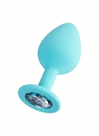 Мятная анальная втулка Brilliant с прозрачным кристаллом - 8 см. - ToyFa - купить с доставкой в Петропавловске-Камчатском