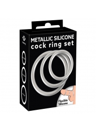 Набор из 3 эрекционных колец под металл Metallic Silicone Cock Ring Set - Orion - в Петропавловске-Камчатском купить с доставкой