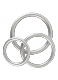 Набор из 3 эрекционных колец под металл Metallic Silicone Cock Ring Set - Orion - в Петропавловске-Камчатском купить с доставкой