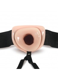 Телесный полый страпон Dr. Skin 6 Inch Hollow Strap On - 15,2 см. - Blush Novelties - купить с доставкой в Петропавловске-Камчатском