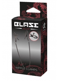 Черные зажимы на соски на цепочке BLAZE DELUXE NIPPLE CLAMPS - Dream Toys - купить с доставкой в Петропавловске-Камчатском