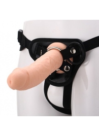 Черные трусики с телесной насадкой STRAP ON REAL DILDO - 21 см. - Dream Toys - купить с доставкой в Петропавловске-Камчатском