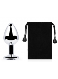 Серебристая анальная пробка с прозрачным стразом - 7,2 см. - Anal Jewelry Plug - купить с доставкой в Петропавловске-Камчатском