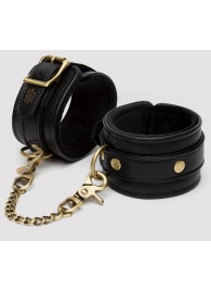 Черные оковы на ноги Bound to You Faux Leather Ankle Cuffs - Fifty Shades of Grey - купить с доставкой в Петропавловске-Камчатском