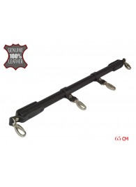 Черная металлическая распорка с кожаными ремешками и карабинами - 65 см. - Sitabella - купить с доставкой в Петропавловске-Камчатском