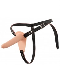 Телесный поясной страпон с вибрацией Vibrating Strap-On - 15,7 см. - Orion - купить с доставкой в Петропавловске-Камчатском