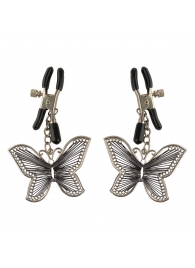 Зажимы на соски с бабочками Butterfly Nipple Clamps - Pipedream - купить с доставкой в Петропавловске-Камчатском