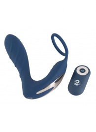 Синий вибростимулятор простаты с кольцом - 14,5 см. - Orion - в Петропавловске-Камчатском купить с доставкой