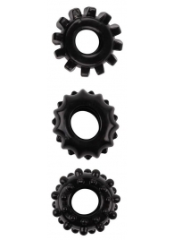 Набор из 3 черных эрекционных колец SET OF 3 COCKRINGS - Dream Toys - в Петропавловске-Камчатском купить с доставкой