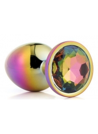 Голографическая анальная втулка с радужным кристаллом - 7,1 см. - Dream Toys - купить с доставкой в Петропавловске-Камчатском