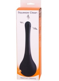 Черный анальный душ SQUEEZE CLEAN с закругленным наконечником - Seven Creations - купить с доставкой в Петропавловске-Камчатском