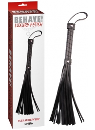 Черная многохвостая плеть Pleasure Whip - 46 см. - Chisa - купить с доставкой в Петропавловске-Камчатском