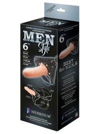 Телесный пустотелый харнесс MEN Style - 17,5 см. - LOVETOY (А-Полимер) - купить с доставкой в Петропавловске-Камчатском