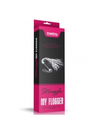Серебристая плетка Struggle My Flogger с черной ручкой - 45 см. - Lovetoy - купить с доставкой в Петропавловске-Камчатском