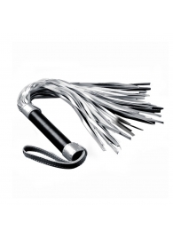 Серебристая плетка Struggle My Flogger с черной ручкой - 45 см. - Lovetoy - купить с доставкой в Петропавловске-Камчатском