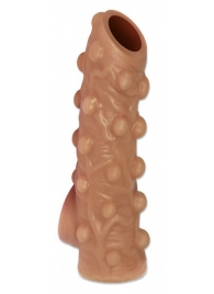 Телесная насадка с бугорками и открытой головкой Nude Sleeve M - 12 см. - KOKOS - в Петропавловске-Камчатском купить с доставкой