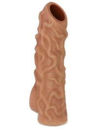Телесная насадка с венками и открытой головкой Nude Sleeve L - 14 см. - KOKOS - в Петропавловске-Камчатском купить с доставкой