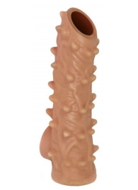 Телесная насадка с шипами и открытой головкой Nude Sleeve L - 14 см. - KOKOS - в Петропавловске-Камчатском купить с доставкой