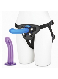 Страпон унисекс Beginners Strap-On с 2 насадками - 15 и 13 см. - Lux Fetish - купить с доставкой в Петропавловске-Камчатском