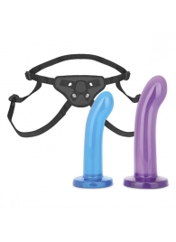 Страпон унисекс Beginners Strap-On с 2 насадками - 15 и 13 см. - Lux Fetish - купить с доставкой в Петропавловске-Камчатском