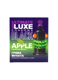 Черный стимулирующий презерватив  Грива мулата  с ароматом яблока - 1 шт. - Luxe - купить с доставкой в Петропавловске-Камчатском