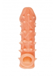 Телесная закрытая насадка с пупырышками Cock Sleeve Size M - 15,6 см. - KOKOS - в Петропавловске-Камчатском купить с доставкой