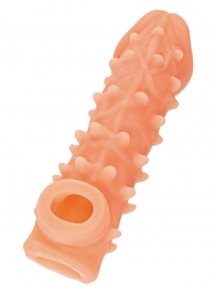 Телесная закрытая насадка с пупырышками Cock Sleeve Size L - 17,6 см. - KOKOS - в Петропавловске-Камчатском купить с доставкой
