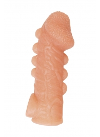 Телесная закрытая насадка с шишечками Cock Sleeve Size L - 17,6 см. - KOKOS - в Петропавловске-Камчатском купить с доставкой