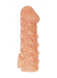 Телесная закрытая насадка с пучками шишечек Cock Sleeve Size S - 13,8 см. - KOKOS - в Петропавловске-Камчатском купить с доставкой