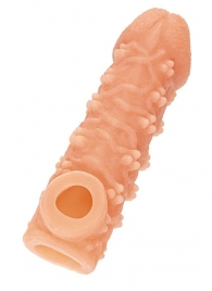 Телесная закрытая насадка с пучками шишечек Cock Sleeve Size M - 15,6 см. - KOKOS - в Петропавловске-Камчатском купить с доставкой