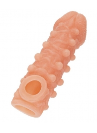 Телесная закрытая насадка с шариками Cock Sleeve Size L - 17,6 см. - KOKOS - в Петропавловске-Камчатском купить с доставкой