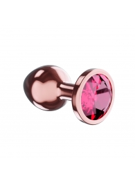Пробка цвета розового золота с малиновым кристаллом Diamond Ruby Shine S - 7,2 см. - Lola Games - купить с доставкой в Петропавловске-Камчатском