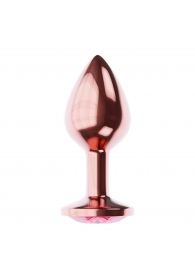 Пробка цвета розового золота с малиновым кристаллом Diamond Ruby Shine L - 8,3 см. - Lola Games - купить с доставкой в Петропавловске-Камчатском