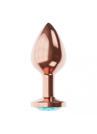 Пробка цвета розового золота с малиновым кристаллом Diamond Topaz Shine L - 8,3 см. - Lola Games - купить с доставкой в Петропавловске-Камчатском