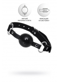 Черный кляп-шар на кожаных ремешках Anonymo - ToyFa - купить с доставкой в Петропавловске-Камчатском